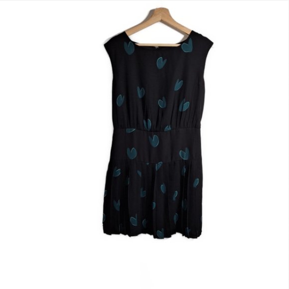 Loft by Ann Taylor Lined Dress Black with Green Heart Design Size 6P - Picture 7 of 7